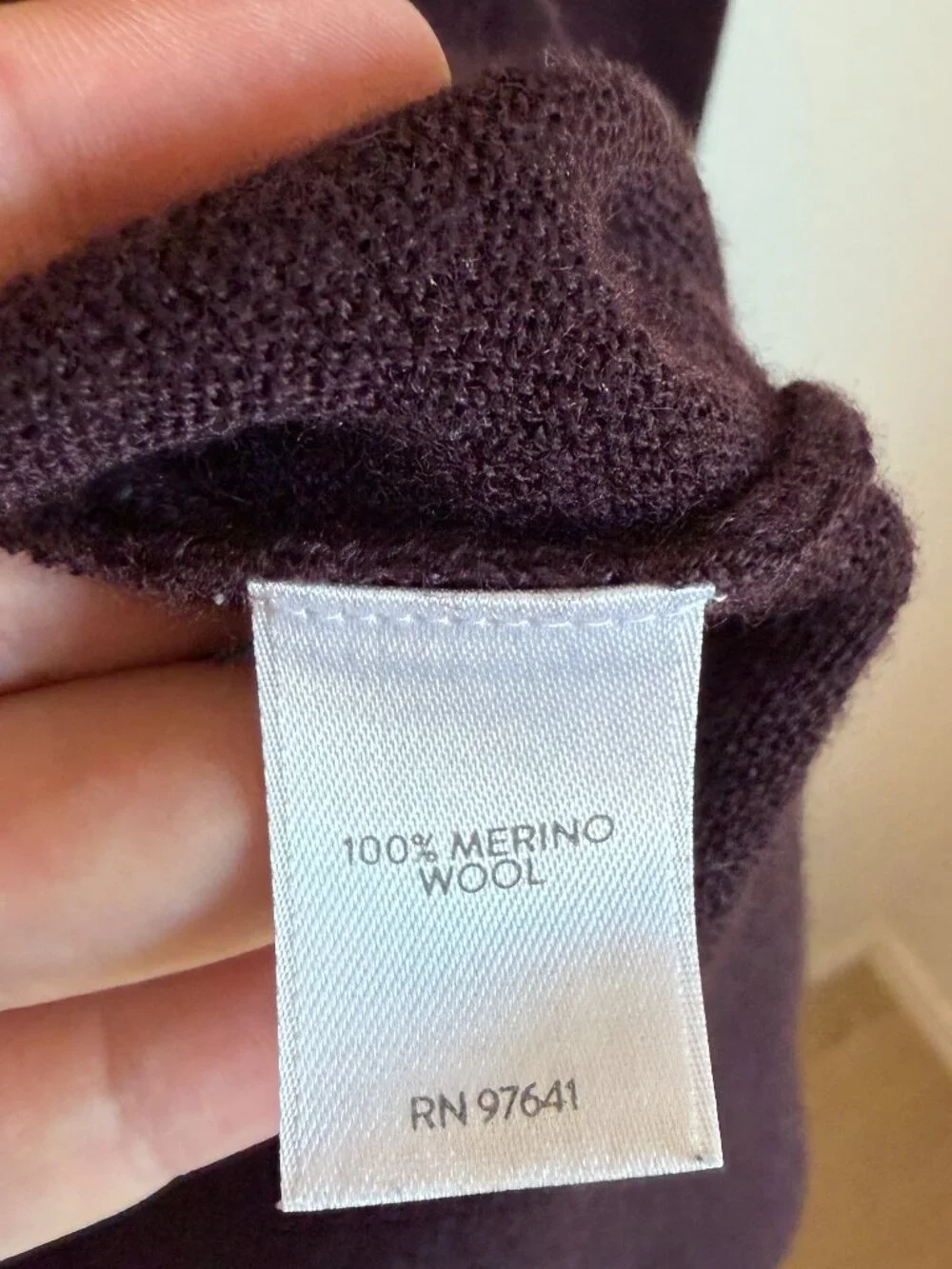J. Jill 100% Merino Wool Washable Tunic Sweater XL Maroon Long Sleeve